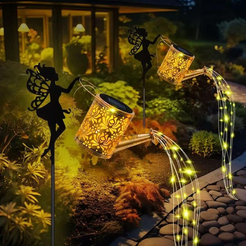 Solar Fairy Kettle Light,Solar Fairy Decorative Pile Light With Watering
