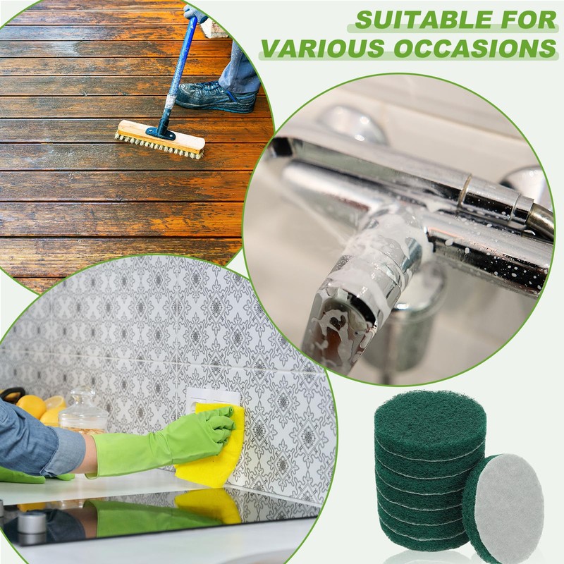 YELARXI Power Scrub Pads, Scrubbing Pads 180 Grits Scouring Discs