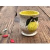 Ceramic Limoncello Cup, Handmade Yellow and Cream Lemon Shot Glass