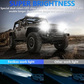 Fenikso 4inch Slim Light Bar Led 45W 2000LM Slim Single Row Lightbar Driving Combo Beam Off Road Work Lights with Mounting Brackets & 6D Reflectors for Truck, Car, Cabin, Boat, ATV, UTV 2Pcs