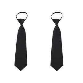 2PCS Child Black Ties Pre-Tied Tie for Kids Toddlers Boys School Uniform Solid Ties Adjustable Baby Skinny Neckties Suitable for 95-140cm Tall 3-10 Years Old Kids