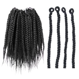 BOHOBABE Box Braids Crochet Hair 8 Inch 8 Packs Prelooped, Short Crochet Box Braiding Hair Natural Black (1B)