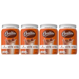 Ovaltine 4 Cans Ovaltine Chocolate Malt Powdered Drink Mix Hot Cold Milk Size 12 OZ  4pck
