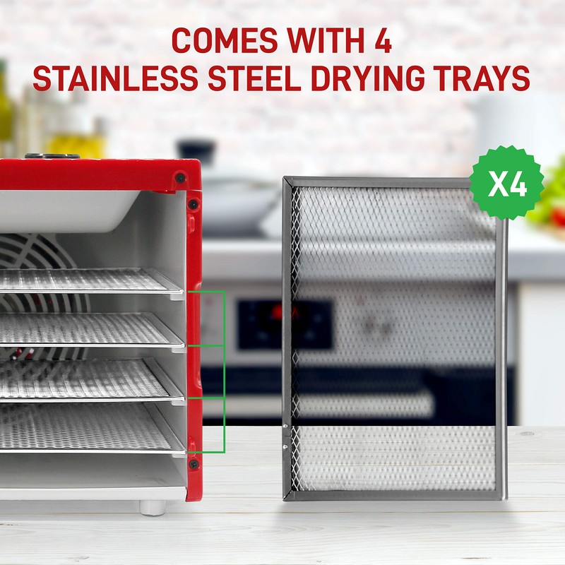 Electric Countertop Food Dehydrator Machine - 350-Watt Premium Multi-Tier Meat