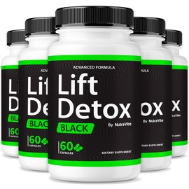 (5 Pack) Lift Detox Black – Premium LiftDetox Formula with Natural Ingredients to Help You Stay Energized, Fit, and Align with Your Body Goals, Just Take 2 Easy-to-Take Pills a Day (300 Capsules)