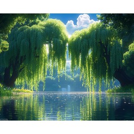 XTXGERL Paint by Numbers, Weeping Willow by Quiet Pond, Adult Crafts Adult Paint by Number Kits, Arts Crafts for Home Decor (No Frame,16x20 inch)