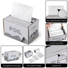 Segbeauty 164 ft Embossed Foil Aluminum Roll, 50m Sliver Hair Foils Roll Aluminum Hair Foils for Highlighting, Salon Heat Resistant Dye Tools for Women Dye Coloring Highlighting and Bleaching Services