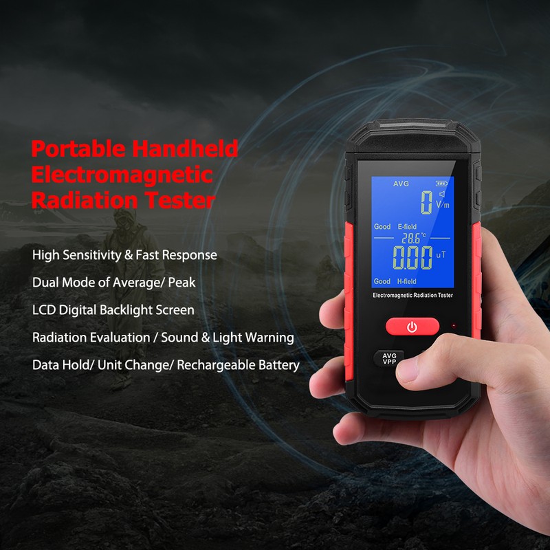 Digital Electromagnetic Radiation Tester EMF Meter LCD Backlight Portable Electric