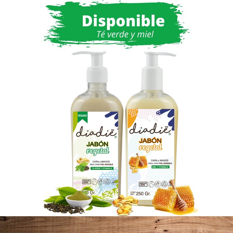 DIADIÉ Jabon para piel sensible, cara, manos. 2pack. Limpia e