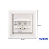 Huber Motion 180° Motion Detector, White, Recessed, Flush-Mounted, Energy-Efficient