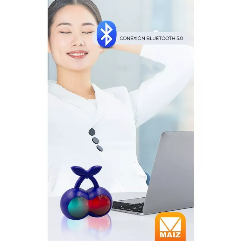 Maíz 3pzs Bocina Fm Recargable Usb Bluetooth Luz Led Portatil