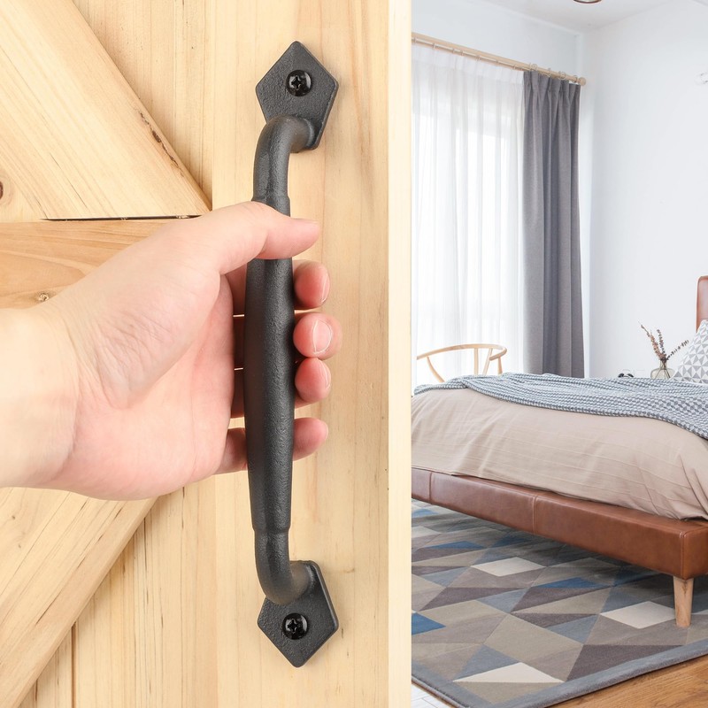 Eumtenr Rustic Barn Door Handle, 10" Heavy Duty Large Design