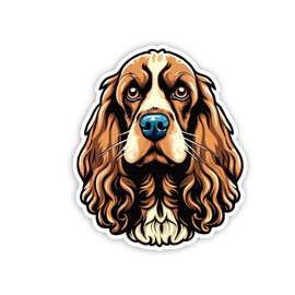 Cocker Spaniel Dog Face 5 Inch Vinyl Sticker Cute Spaniel Dog Decal Waterproof Dog Lover Sticker for Laptop Water Bottle Car Tumbler Notebook Pet Animal Aesthetic Sticker