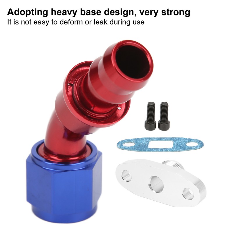 AN10 Turbo Oil Return Drain Flange 45 Degree Replacement for
