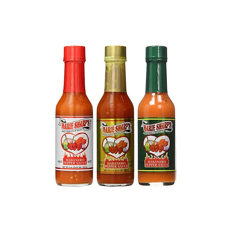 Marie Sharp's Hot Sauce 3 Pack - Hot, Mild, Fiery