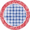Creative Converting Paisley and Plaid Picnic Paper Plates, 8 Count
