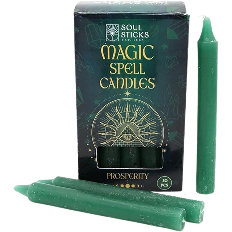 SOUL STICKS Prosperity Magic Spell Chime Taper Candles 20 Pack