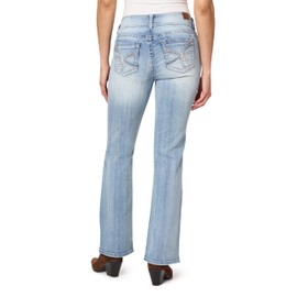 WallFlower Women's Luscious Curvy Bootcut Mid-Rise Insta Stretch Juniors Jeans (Standard and Plus), Davey, 9