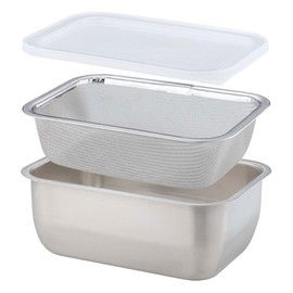 Shimomura Kihan Yogurt Draining Tray, Made in Japan, Stainless Steel for Hygiene, Easy to Clean, Compact, Fits 1 Pack (450g), Healthy, for Tofu, Vegetables, Baking, Confectionery, 39523 Tsubame Sanjo