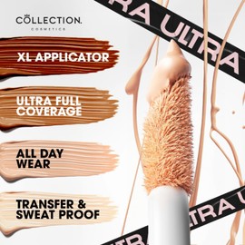 Collection Cosmetics Lasting Perfection Ultra Cover Concealer, Up to 16hr Wear, XL Applicator, Nutmeg, 5.5ml