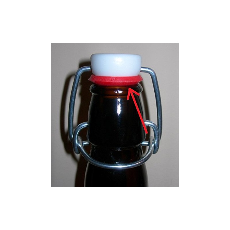 25 PACK RED SILICONE RUBBER GROLSCH STYLE GASKETS FOR EZ-CAP