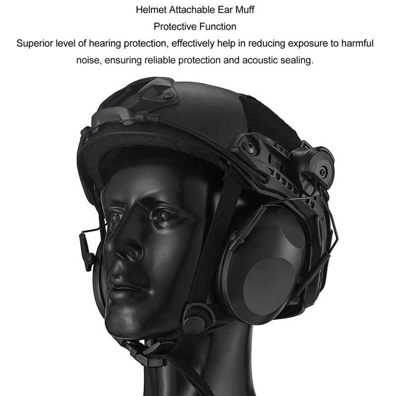 1 Pair Helmet Attachable Ear Muff Noise Canceling Soft Comfortable