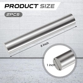Gisafai 2 Pcs Carbon Steel Round Rod Round Bar 1" Diameter 6" Length Hot Rolled Unpolished Stock for Drilling Forging Machining Fabrication