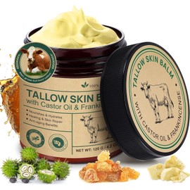 Tallow Castor Oil Frankincense Oil Handmade Skin Balm 120g 100% Pure Natural UK