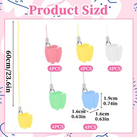 JIYIN 20 Pcs Tooth Necklace Boxes for Lost Teeth Organizer, Cute Plastic Tooth Holder Cases Baby Milk Teeth Storage Case, Colorful Tooth-Fairy Box for Kids Keepsake Ornaments Accessories