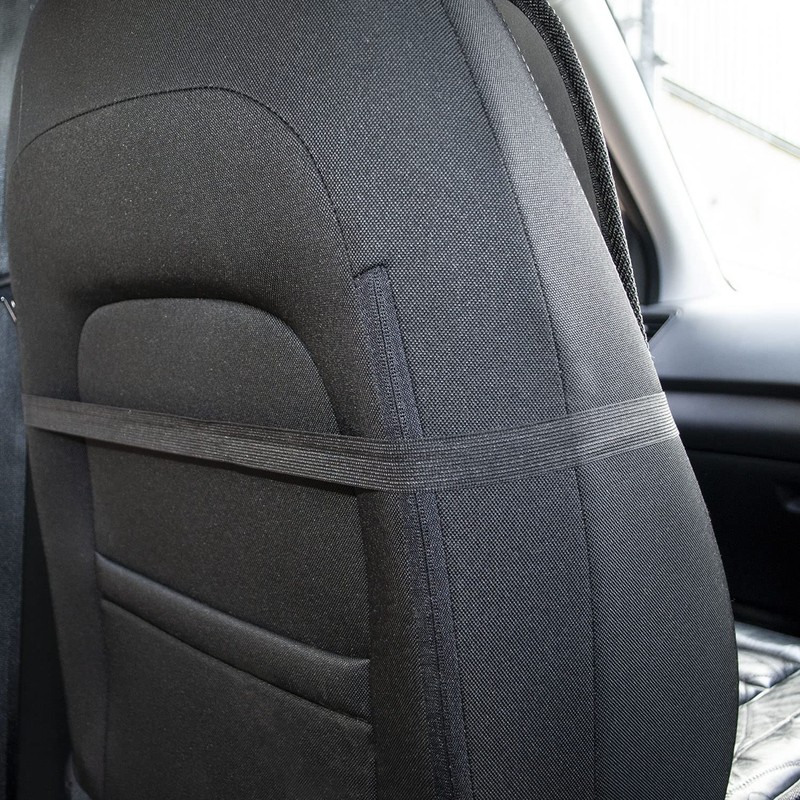 TekBox 2 x ORTHOPAEDIC LEATHER CAR FRONT SEAT PAIR COVERS