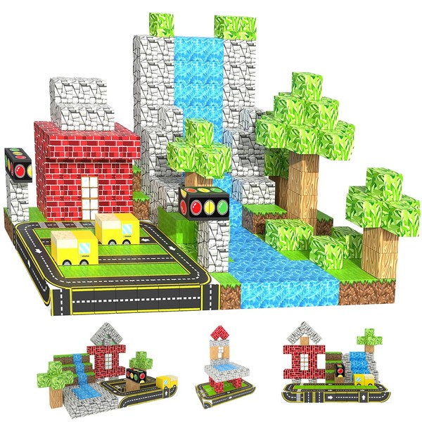 KEEPAA Magnetische Bausteine Magnetic Blocks - 100 Stück Junge und