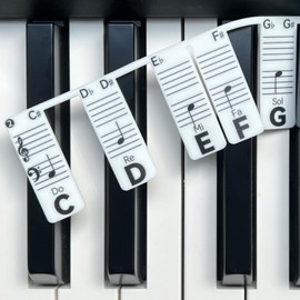 BEATBIT Piano Note Strips with Solfege (Do Re Mi…), Fit 88/76 Key Piano Keyboard Learning, Removable Piano Key Stickers