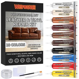 Leather & Vinyl Repair Kit,10 Mix Colors DIY Repair for Furniture,Car Seats