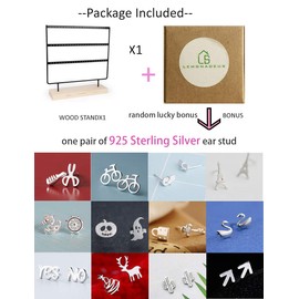 lemonadeus Earring Holder for Hanging Earrings Earring Stand Tree Display Stand Ear Stud Holder Jewelry Tower with Wooden Tray Dish (Black（66 Holes 3 Layers）)