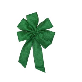 Handmade Large 10" Hand Made Bright Green Wired Bow - Christmas Winter Wreath