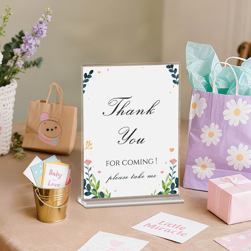 NIUBEE Acrylic Sign Holder 8.5 x 11 T-Shape Clear Flyer