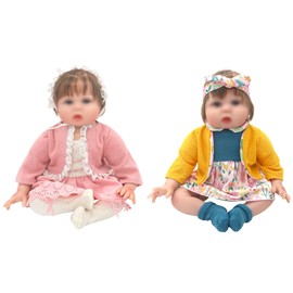 Doll Clothes for 18-20 Inches 43-50cm Baby Dolls, 2 packs Dress Outfits (Not Include Doll)