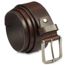 Wise Owl Accessories Leather Belt for Men 38 mm Width Full Grain Harness Western Casual Vintage Cowboy Style for Jeans and Boot (Dark Brown, Size 48" (Waist 46"))