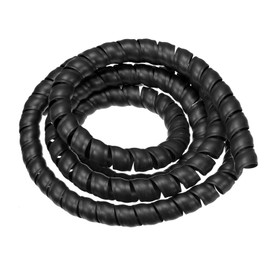 Rebower Spiral Tube Wrap Management Pipe Flexible Cord PP Polyethylene [for Office, Computer, TV ] - 20mm x 24mm / 2M / Black