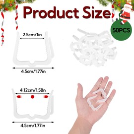 Lifreer 50PCS Christmas Light Clips, Gutter Hooks Outdoor Lights Hooks Clips String Lights Hooks Mini Hang Hooks Plastic Clips for Christmas Party Outside Lights Decoration (White)