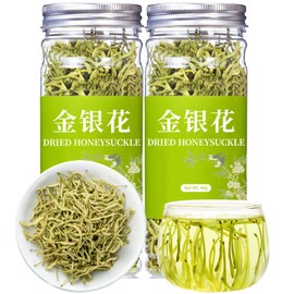 Wanhua Hall Dried Honeysuckle Tea Premium 2.82oz/80g Jin Yin Hua Natural Honeysuckle Buds Tea Heat-Clearing Herbal Tea Traditional Chinese Herbal Tea 金银花