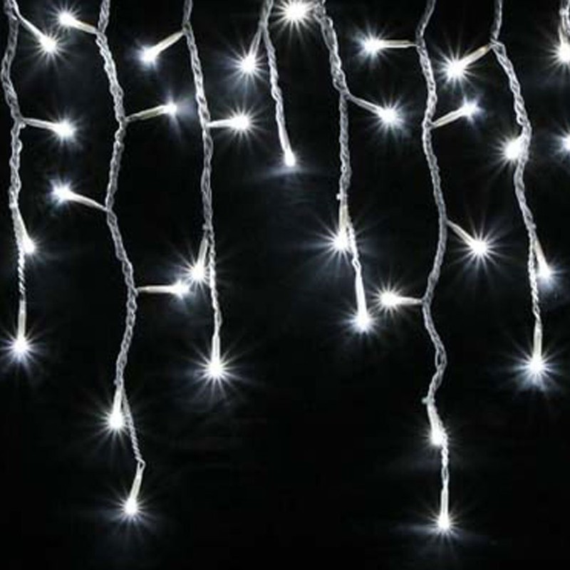 LightsGo Waterproof Cool White Icicle Christmas Fairy Lights 120 Lights