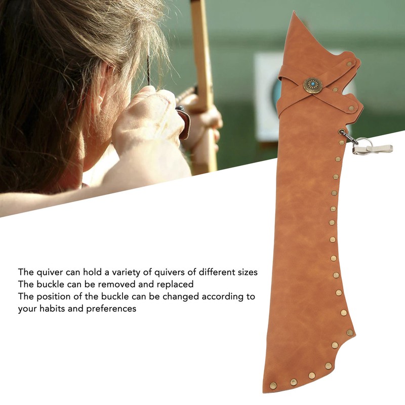 Archery Back Arrow Quiver Holder Waist Mounted PU Arrow Storage