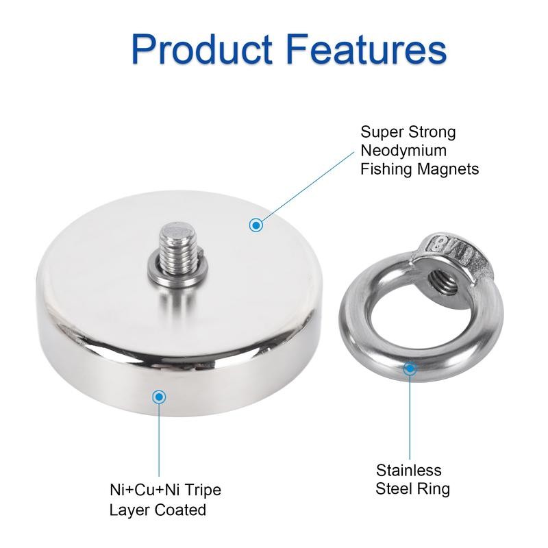 Fishing Magnet, 240 LBS Pulling Force Heavy Duty Rare Earth