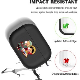 Anime Pattern Design for AirPods Pro Case Cover with Keychain, Cute Anime Compatible with AirPods Pro Case, Full Protective Soft Silicone Shockproof Headphone Case