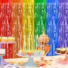 qingmeng Tinsel Curtain Colourful Rainbow Decoration Children's Birthday Streamers Birthday