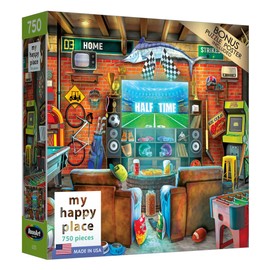 RoseArt - My Happy Place - Man Cave - 750 Piece Jigsaw Puzzle for Adults