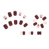 Wedity 24 Pieces Christmas Tree Love Short Nails False Pearl
