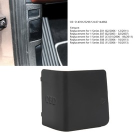 OBD Connector Cover, Yosoo OBD Diagnostic Connector Cover 51437144966 Socket Cover Replacement for 1 Series E81 E82 E87 E88 LHD (Grey) (Black)