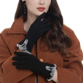 Dimore 3 Pairs Winter Gloves for Women Cold Weather with Touch Screen Fingers Warm Thick Texting (3pair(1black+1dgrey+1wred))